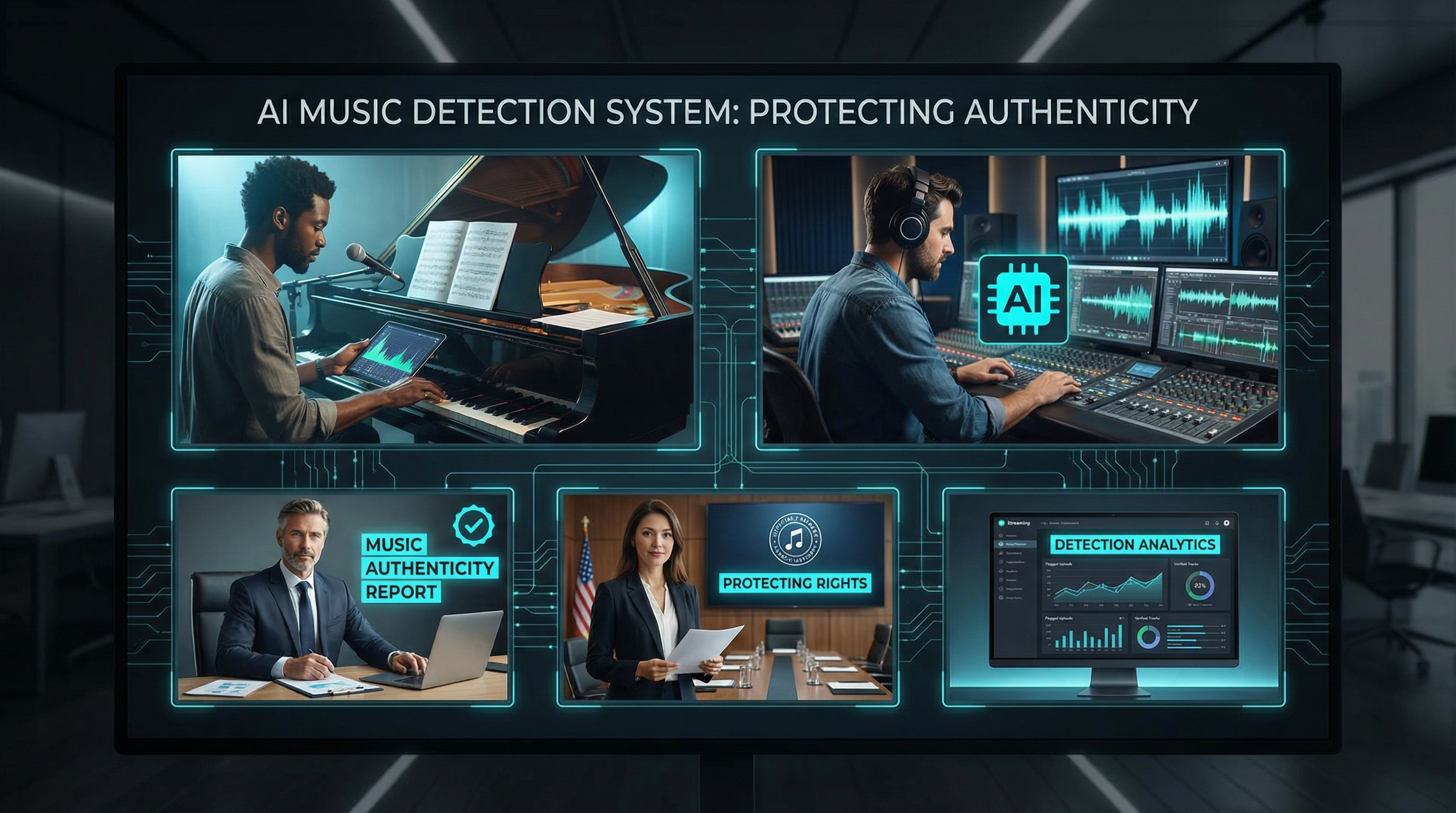 Professional audio studio environment